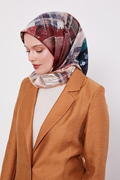 Levidor وشاح حريري بنمط خطوط رفيعة من السلمون