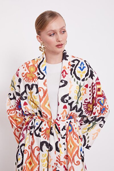 Levidor Orange Ethnic Pattern Casual Pants Suit