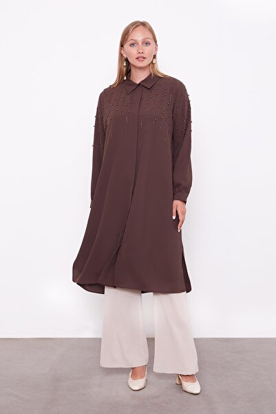 Levidor Brown Pearl Detailed Tunic