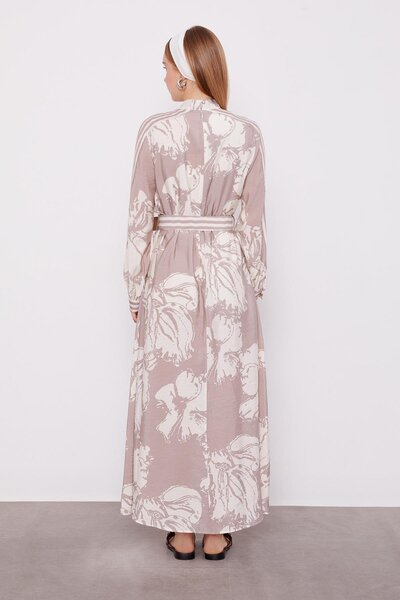 Levidor Vizon Büyük Çiçek Desenli Elbise