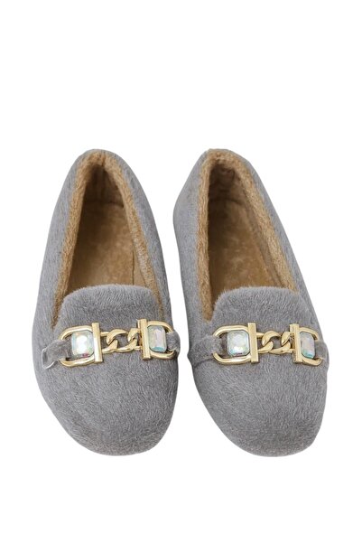 Liger Soft Plush Non-Slip Lightweight Sole Women's Home Slippers Gray