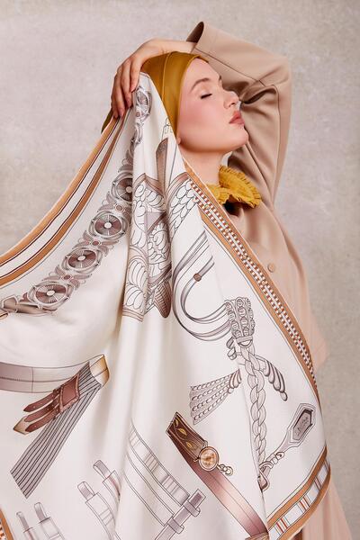 Levidor Latte Twill Silk Scarf Lunera Collection