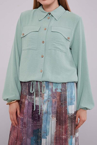 Levidor Mint Green -Mint Green Gathered Waist Skirt Set