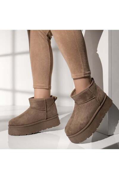 Modlet.ro Women's khaki suede short UG-style boots MOD12746