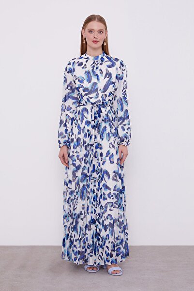 Levidor Φόρεμα με λεπτομέρεια με βολάν μπλε κοβαλτίου