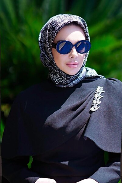 Levidor Black-Grey Striped Spiral Pattern Twill Silk Scarf