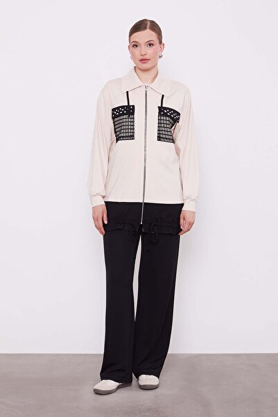 Levidor طقم مكون من قطعتين بتفاصيل جيب شبكي باللون البيج