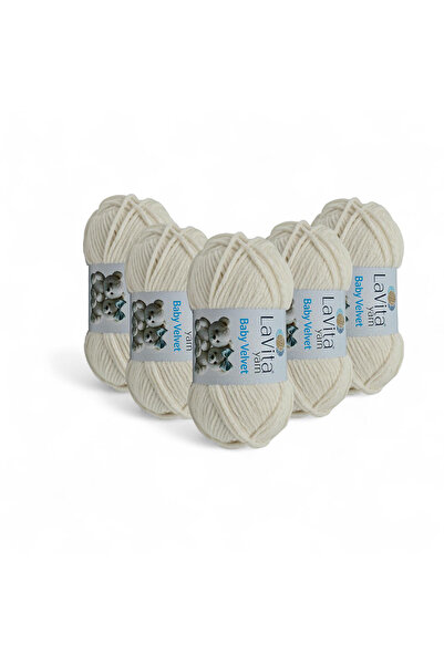 LaVita Yarn Fir de tricotat manual din catifea pentru bebelusi, 100% polieste...