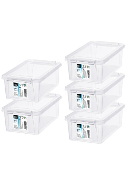 Orthex Set of 5 Boxes with lid 4 L, SmartStore Home5, 30x19x11 cm
