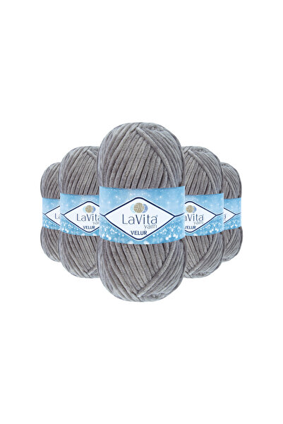 LaVita Yarn Velur Velvet Hand Knitting Yarn 100% Polyester 500Gr 5 Pcs (6001 ...