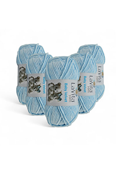 LaVita Yarn Fir de tricotat manual din catifea pentru bebelusi, 100% polieste...