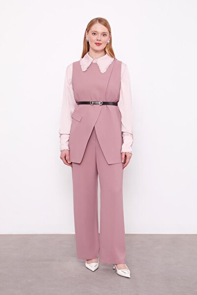 Levidor Ασύμμετρο Ροζ Γιλέκο Σετ Δύο Τεμάχια