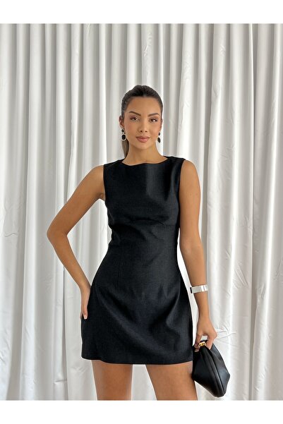 Nesil Μίνι φόρεμα με επένδυση για γυναίκες, με λαιμόκοψη, ειδική περίσταση, καθημερινή χρήση