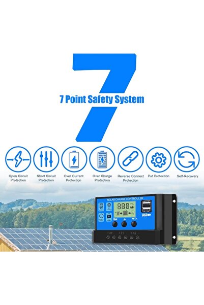 dalimag Solar Charging Controller 3in1, OEMG, Smart Regulator with Dual USB Port, PWM Automatic, 30A, 12V/24