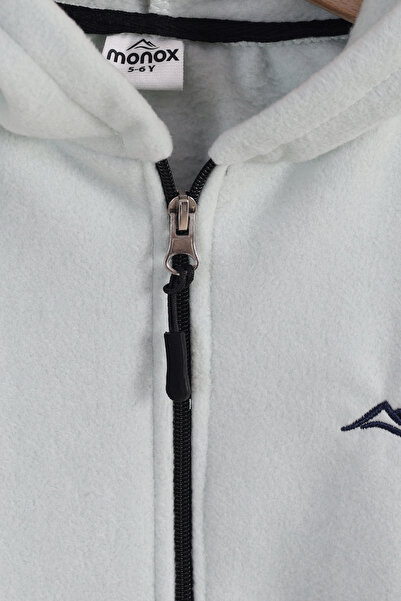 monox Παιδικό Unisex Fleece Jacket με φερμουάρ και κουκούλα με λαστιχένια μανσέτα
