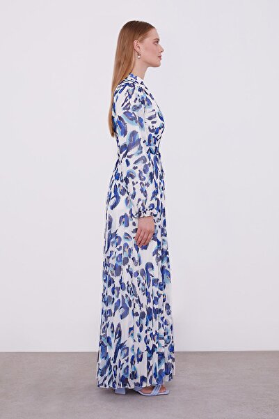 Levidor Φόρεμα με λεπτομέρεια με βολάν μπλε κοβαλτίου