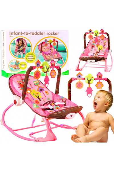 MalPlay Multifunctional rocking chair with music, vibrations, removable bar with 3 hanging toys, rocking chair