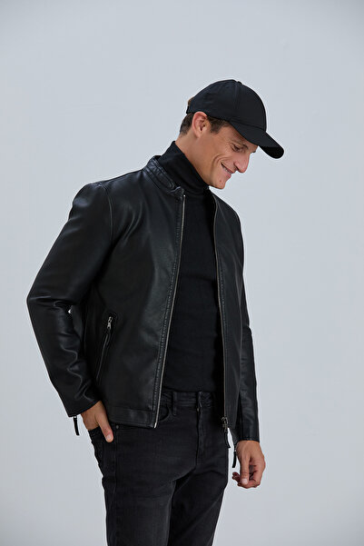 PIQUE Ανδρικό παλτό Μπουφάν από συνθετικό δέρμα