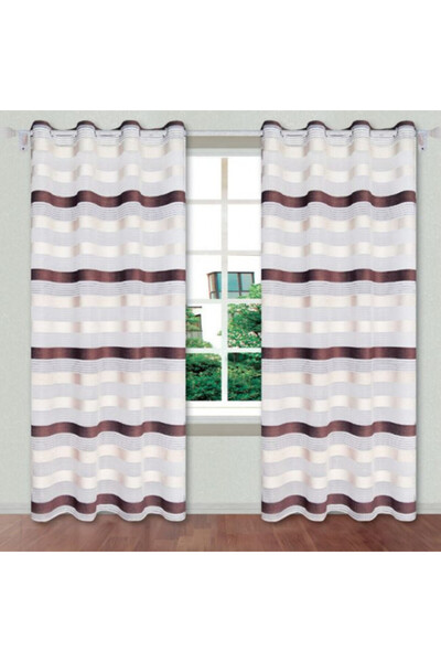 OEM Decorative curtain with rings and stripes, allows light to pass, size 140...