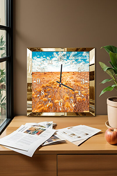 Zevahir Mobilya Dekorasyon Ceas de perete decorativ din MDF cu tematică Meado...