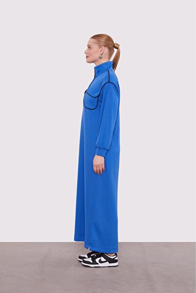 Levidor Φόρεμα με λεπτομέρεια τσέπης μπλε κοβαλτίου ρίγες