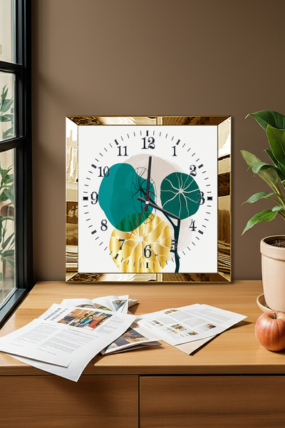 Zevahir Mobilya Dekorasyon Gold Framed Organic Time Themed Decorative Mdf Wal...