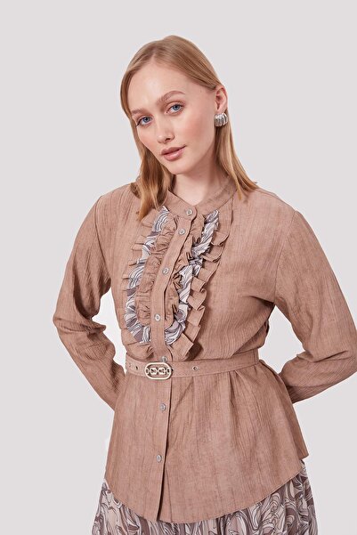 Levidor Mink Belt Detailed Pleated Skirt Set