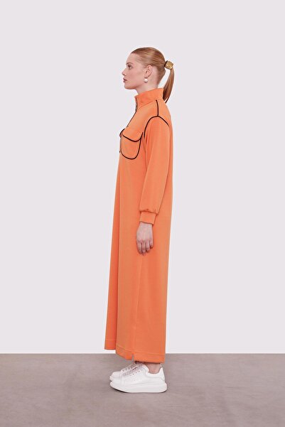 Levidor Φόρεμα με λεπτομέρεια τσέπης σε πορτοκαλί χρώμα