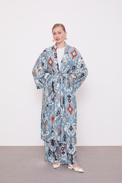 Levidor Mint Green Ethnic Pattern Casual Pants Suit