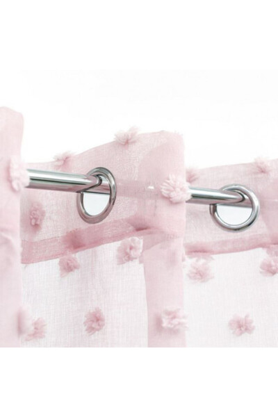 OEM Decorative curtain with rings, allows light to pass, size 140 x 260 cm, Pink