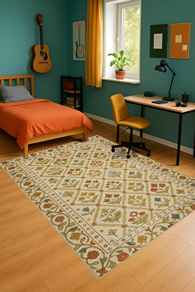 Rugs Modern Halı MOSSO Geleneksel Motifli Desen Dokuma Taban Vintage Dekorati...