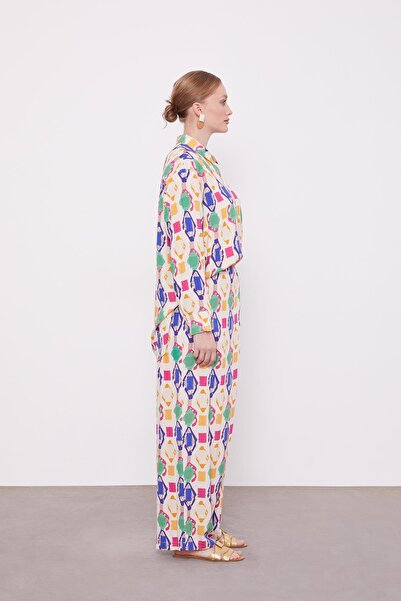 Levidor Saks Geometrik Desenli Tunik Takım