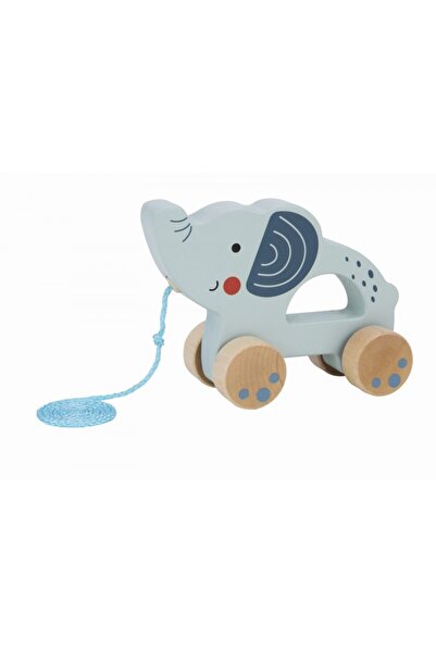 Tooky Toy Jucarie de tras/impins din lemn, Elefant