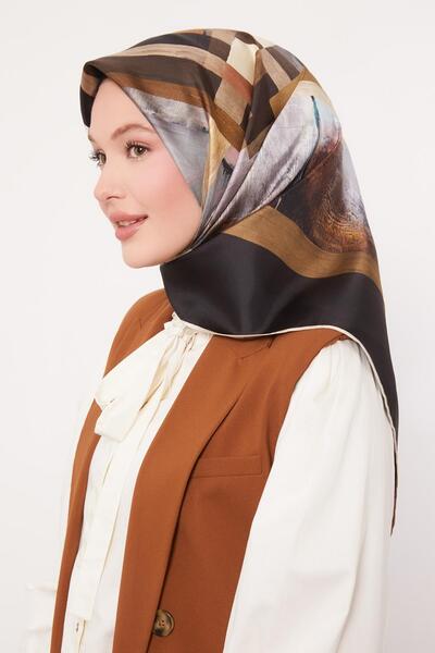 Levidor Black Twill Pure Silk Scarf