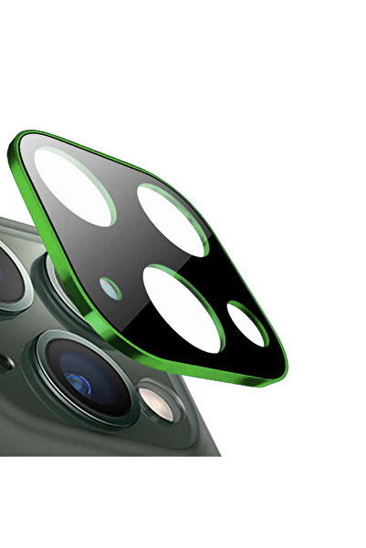 Optim Solution Folie Camera pentru Apple Iphone 12 Mini, Sticla Metalica Securizata, Metal Lens Shield, Verde