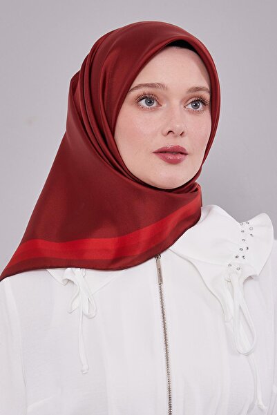 Levidor Twill Silk Scarf with Red Edge Border