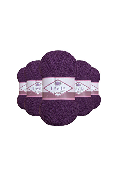 LaVita Yarn خيوط غونكا للحياكة اليدوية 100% أكريليك 500 جرام 5 قطع (5300 موردوم)