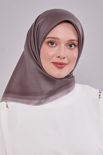 Levidor Twill Silk Scarf with Mink Edge Border