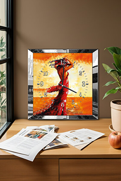 Zevahir Mobilya Dekorasyon Ceas de perete decorativ din MDF cu tematică femin...