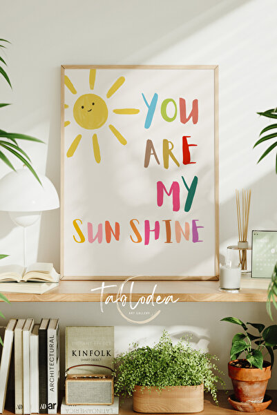 tablodea Poster înrămat cu model minimalist colorat cu soare, decor pentru ca...