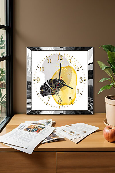 Zevahir Mobilya Dekorasyon Silver Framed Abstract Rhythm Themed Decorative Mdf Wall Clock