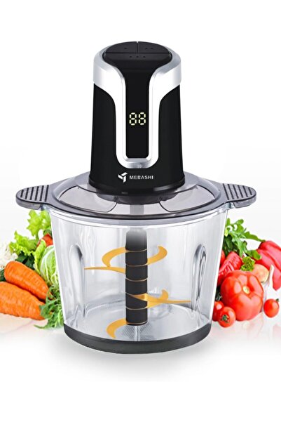 MEBASHI 3 L Chopper, 600W, 3 Speeds With Safety Switch, Stainless Steel Blades (ME-CH4002) Black