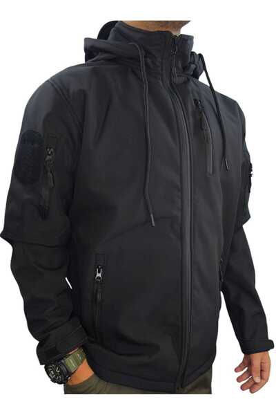 LIGHTINGHM Чоловічий тактичний софтшелл військовий водонепроникний та холодозахисний куртка на блискавці