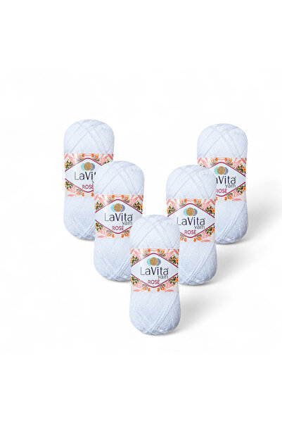 LaVita Yarn Fir de tricotat manual Rose 100% acrilic 500gr 5 BUCĂȚI (1002 OPTİK)