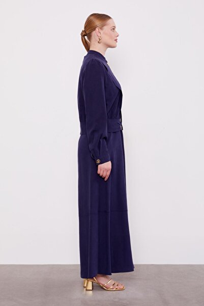 Levidor Lacivert Vatkalı Cupra Ceket Takım