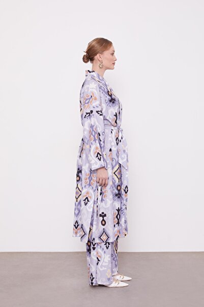 Levidor Lilac Ethnic Pattern Casual Pants Suit