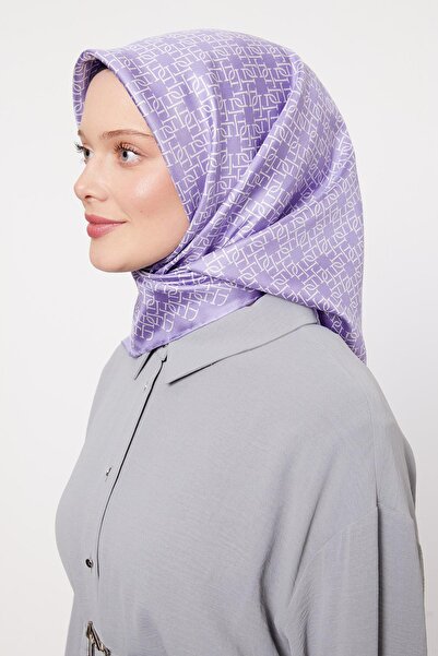 Levidor Purple Striped Spiral Pattern Twill Silk Scarf