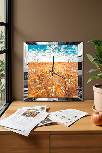 Zevahir Mobilya Dekorasyon Διακοσμητικό ρολόι τοίχου MDF με θέμα το λιβάδι με...