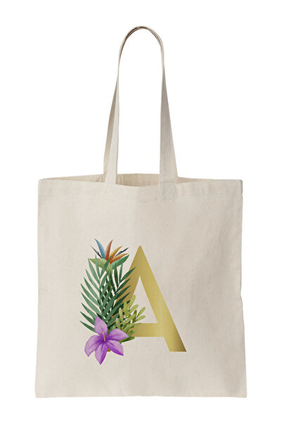 Beril Yamaç Design Studio Geantă din pânză ecologică cu litere - pentru cumpă...