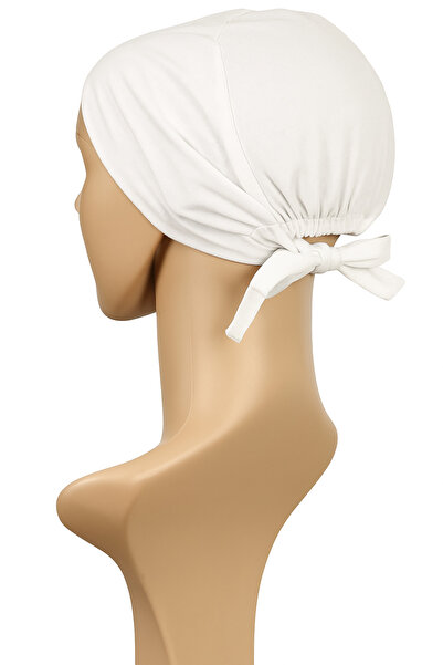 POKUT Pamuklu Bağlamalı Kendinden Topuzlu Bone – Beyaz | Siyah - Terletmeyen ...